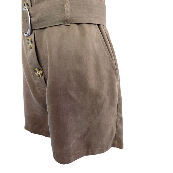 FOREVER 21 Brown Button up Romper with Belt - Picture 3 of 5
